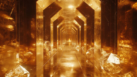 Instagram feed promoting gold-backed cryptocurrency with futuristic visuals.の素材