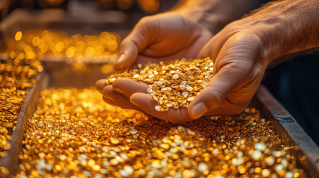 Marketing team leveraging AI tools to create personalized gold jewelry ads for segmented audiences.の素材