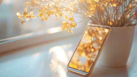 Targeted email ad campaign with gold as the focus, seen on a smartphone screen.の素材