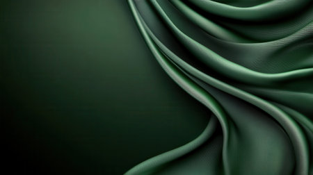 A dark green satin fabric background with soft highlights, adding a luxurious and refined touch to your designs.の素材