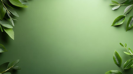 A lightly textured green background with subtle patterns resembling leaves, perfect for eco-friendly designs.の素材