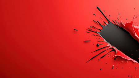 Bold red and black splash graphics with jagged edges, promoting deep discounts and limited-time offers for Black Friday.の素材