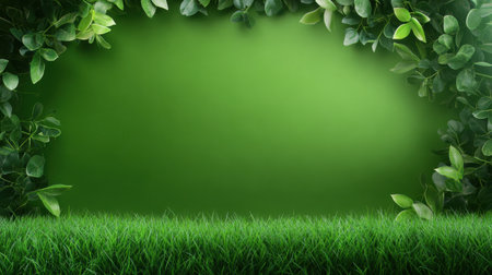 Bright, lush green background, evoking the fresh energy of spring. A natural and vivid backdrop for any creative project.の素材