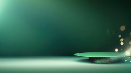 Dark green background with soft lighting and shadows, creating depth and a moody, sophisticated atmosphere.の素材