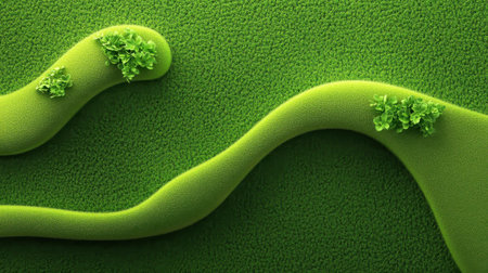 Detailed green moss background with a rich, layered texture and natural imperfections, creating a vibrant and organic visual spaceの素材