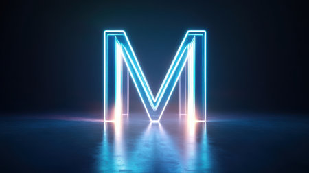 Glowing black neon letters casting a subtle light against a dark background, creating a stylish, minimalistic effect.の素材