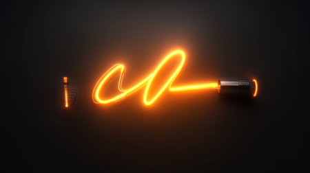 Glowing black neon letters casting a subtle light against a dark background, creating a stylish, minimalistic effect.の素材