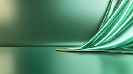 Elegant green metallic texture with a subtle sheen and soft reflections, creating a sophisticated and modern backdropの素材