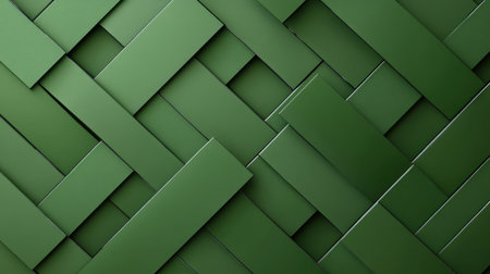 Geometric green design with interlocking patterns and textures, providing a sleek backdrop for any creative projectの素材