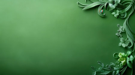 Elegant green vintage background with intricate designs and a classic, faded texture, ideal for historical and retro themesの素材