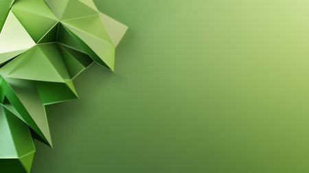 Elegant green polygonal background featuring soft edges and intricate details, offering a sophisticated and stylish backdropの素材