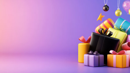 Neon-inspired Black Friday graphic with glowing edges and colorful sale text, ideal for social media promotion.の素材