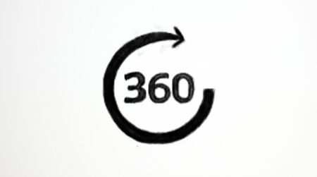 Angle 360 degrees view sign icon.