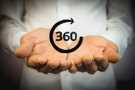Angle 360 degrees view sign icon.