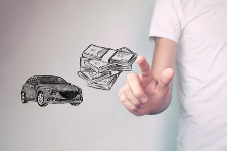 Money and business concept carの写真素材