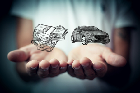 Money and business concept carの写真素材
