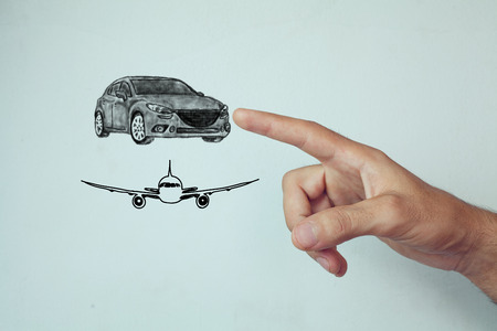 aircraft and  carの写真素材
