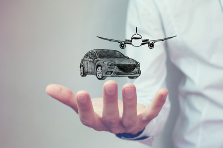 aircraft and  carの写真素材