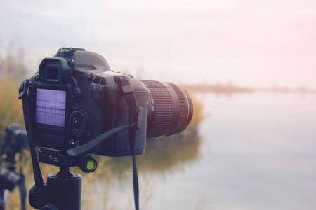 young man hand compassの写真素材