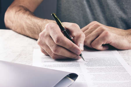 business concept documents on the desktopの写真素材