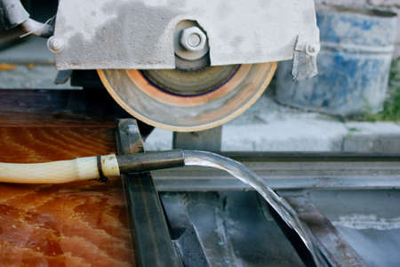 cutting using an angle grinの写真素材