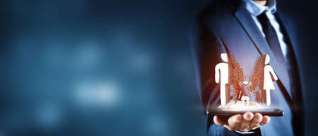 Family care and protection insurance conceptの写真素材