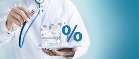 medical concept. discounts for buying medicineの写真素材