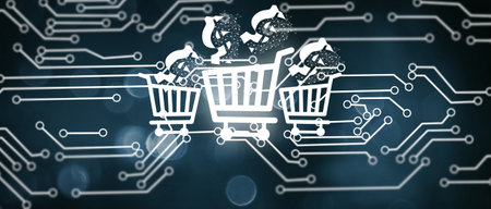 Online shopping Business icon applicationの写真素材