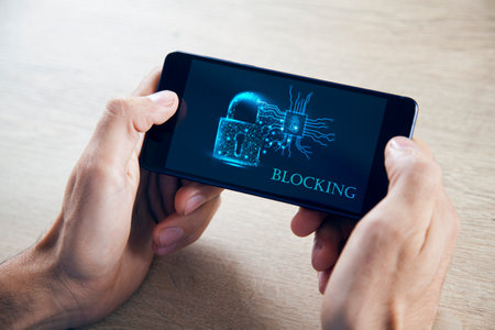 Fingerprint scan provides security access.の写真素材