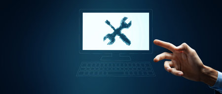 service computer software maintenance and repairの写真素材