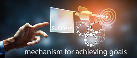 right thinking to achieve goalsの写真素材