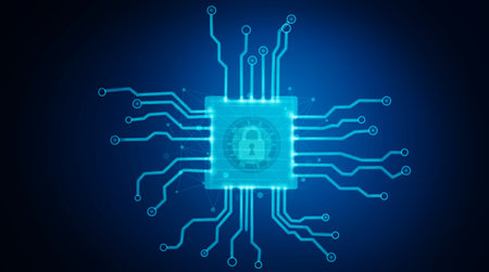 Data protection and cyber security conceptの写真素材
