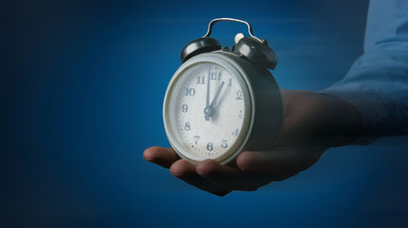 Leaving concept, clock breaks into pieces