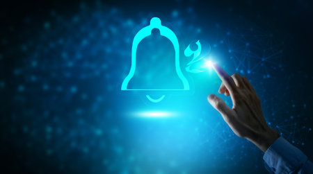 Bell icon for incoming message.の写真素材