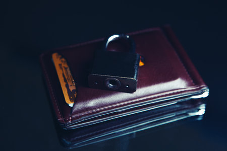 Padlock on the dollar bills. close up. business concept.の写真素材