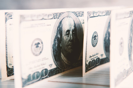 Benjamin Franklin's face on the 100 dollar bill