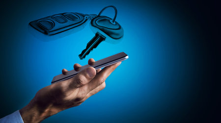 new technologies the world of the future smart cars.の写真素材