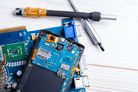 repair of motherboards and other techniciansの写真素材