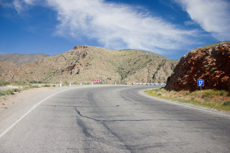 Summer road and free spaceの写真素材