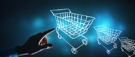 online shopping business icon applicationの写真素材