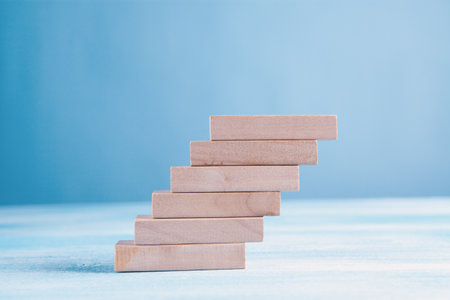 Business concept of ladder career path and growth success process
