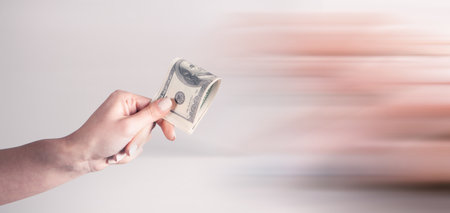 girl holding big money in her hands