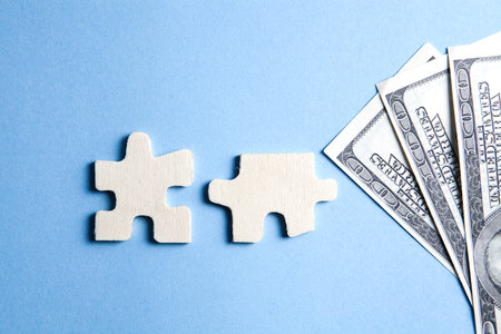 White puzzle pieces on the table