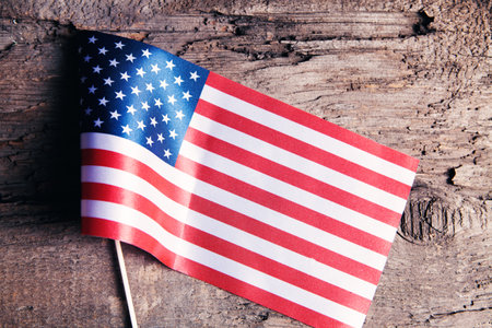 small usa flag on the table