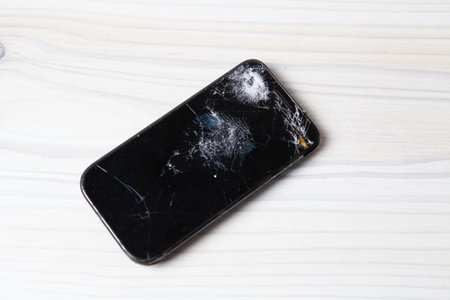 broken phone on the table