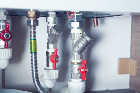 plumbing connections and plumbing screwsの写真素材