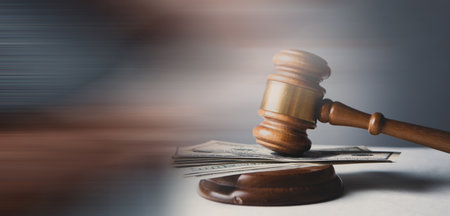 under the hammer of the judge banknotes