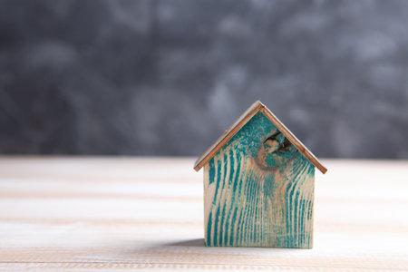 small house on the tableの写真素材