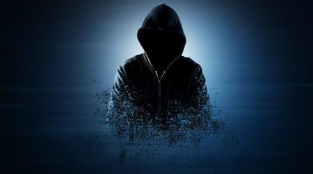 hacker on a dark background disappears