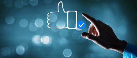 presses the thumb up icon